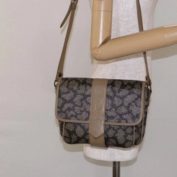 SAINT LAURENT Shoulder Bag PVC Leather Beige Gray Auth bs28744 - Picture 14 of 16